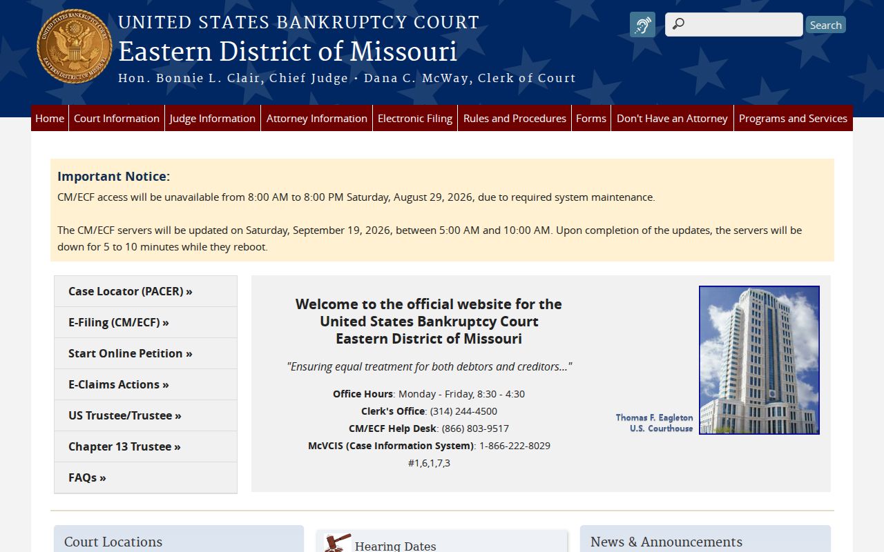 Hayti Heights court records federal bankruptcy docket boundary