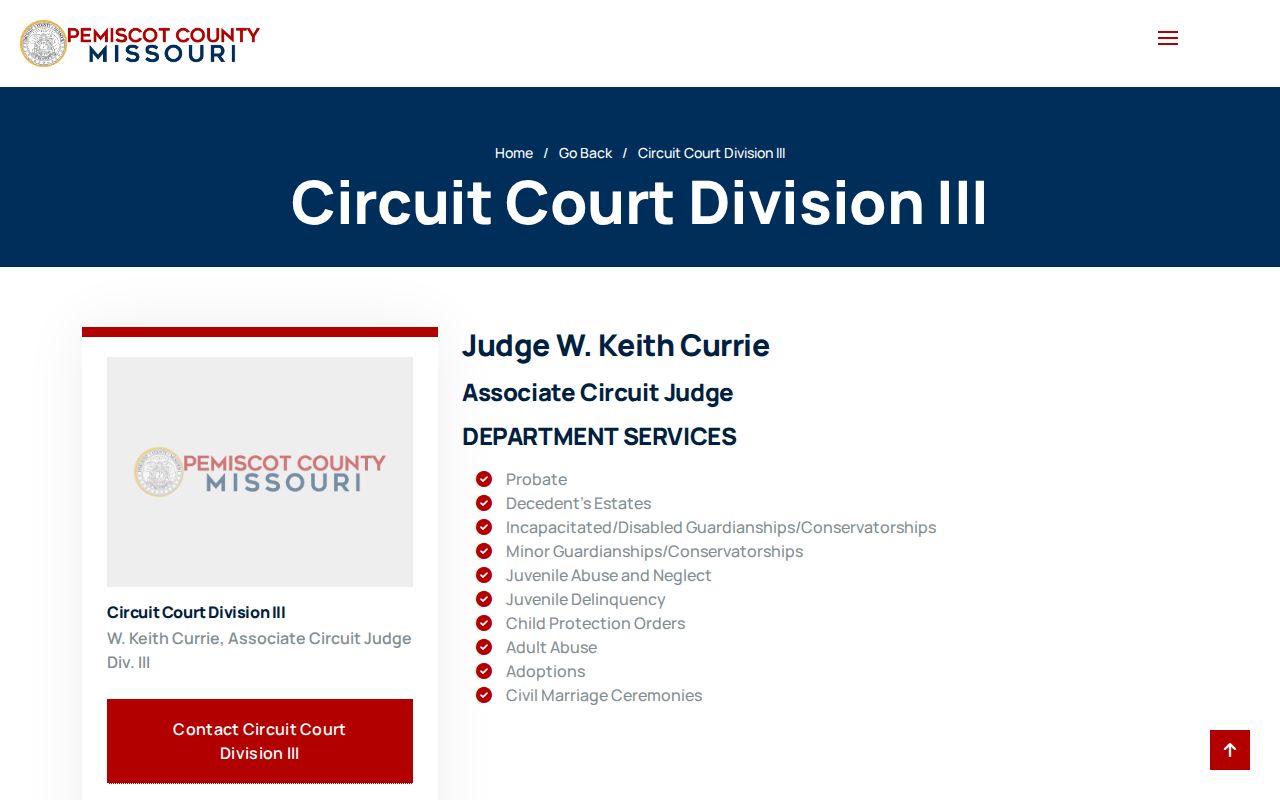 Pemiscot County Circuit Court Division III official page
