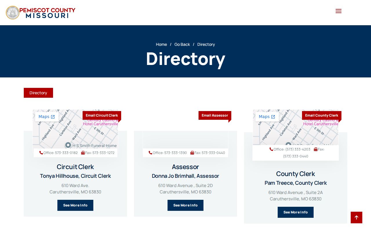 Pemiscot County court docket division and calendar reference